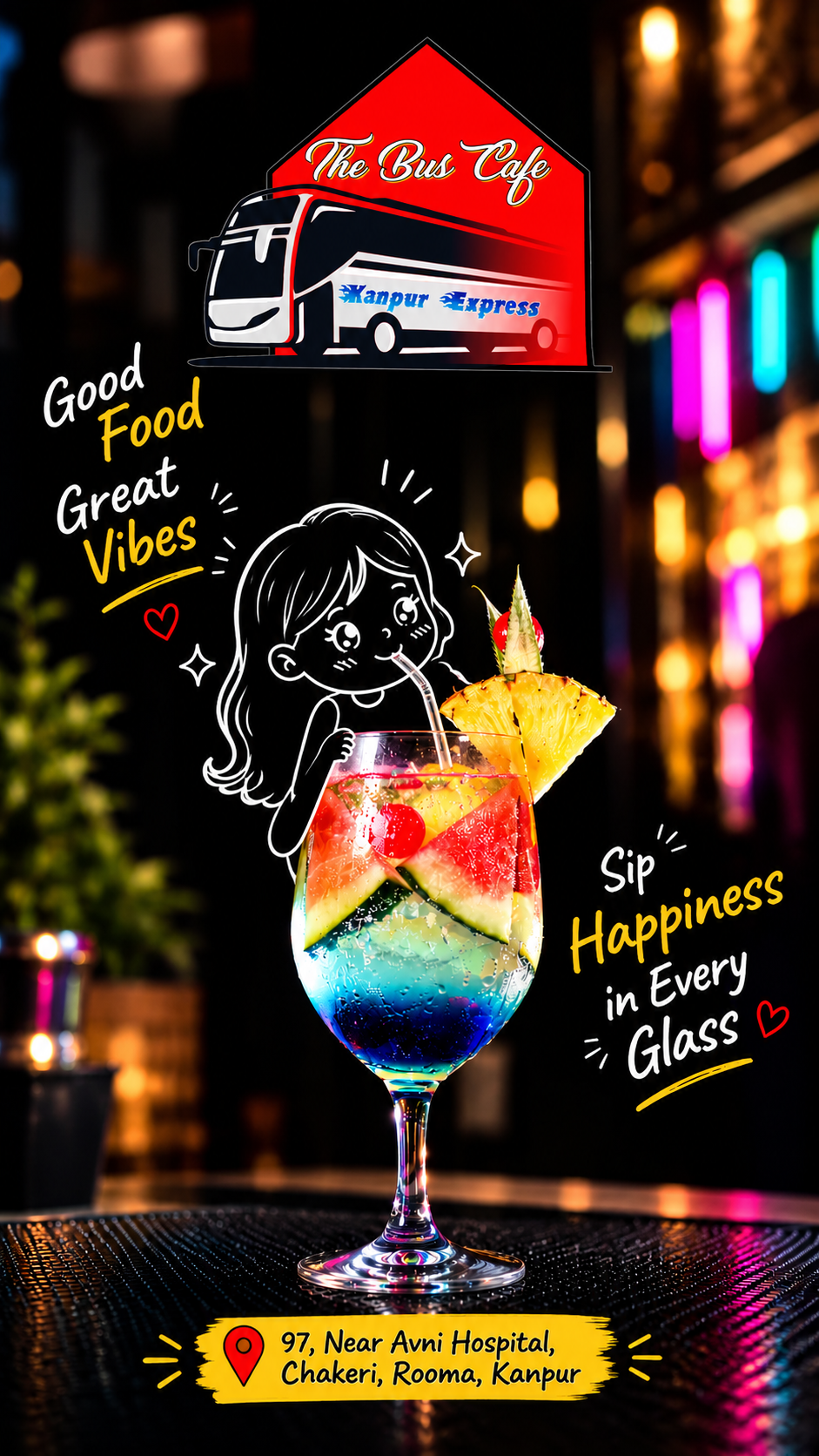 Sip Happiness in Every Glass — Neon Story Ad